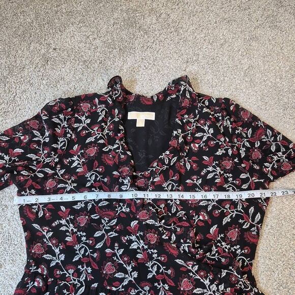 Michael Kors Georgette Ruffled Midi Wrap Dress Size XL - Picture 6 of 10